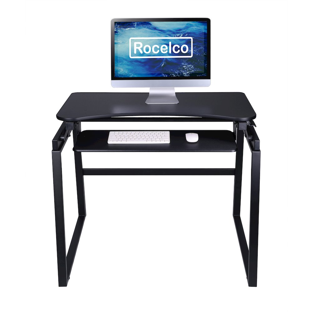 32" Height Adjustable Standing Desk Converter with Floor Stand BUNDLE