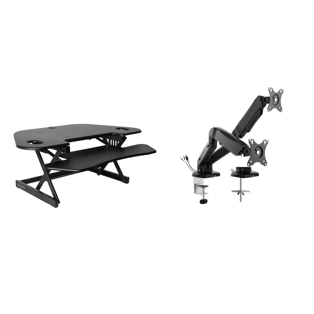46" Height Adjustable Corner Standing Desk Converter