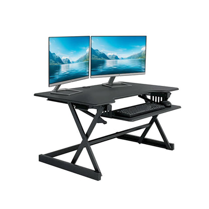 Rocelco 40" Height Adjustable Standing Desk Converter with AC Outlet