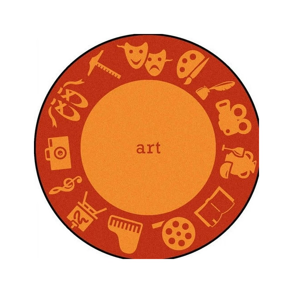 Kid Essentials STEAM 5'4" Round Area Rug in Color Technology