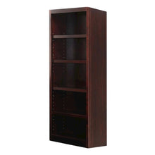 Cherry Finish Single Wide Bookcase with 5 Shelves and Adjustable Storage