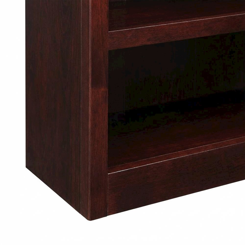 Cherry Finish Single Wide Bookcase with 5 Shelves and Adjustable Storage