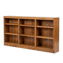Dry Oak Finish Wall Storage Bookcase with Adjustable Shelves and Sturdy Support