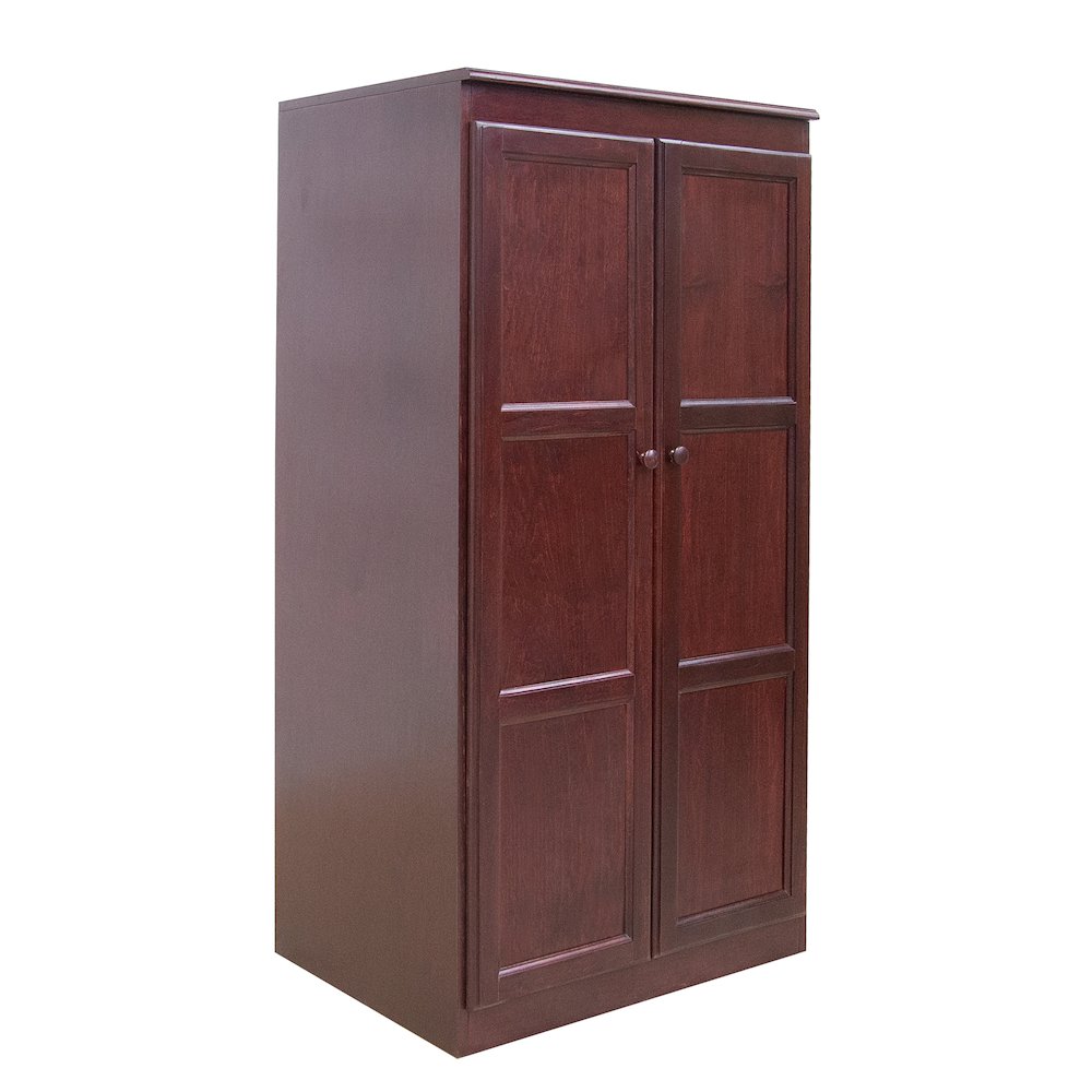 Armoire Wardrobe Closet with Doors, 2 Shelves,  Cherry Finish