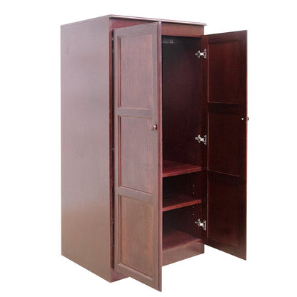 Armoire Wardrobe Closet with Doors, 2 Shelves,  Cherry Finish