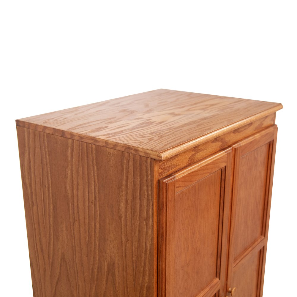 Armoire Wardrobe Closet with Doors, 2 Shelves, Oak Finish