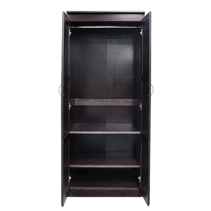 Armoire Wardrobe Closet with Doors, 2 Shelves, Espresso Finish