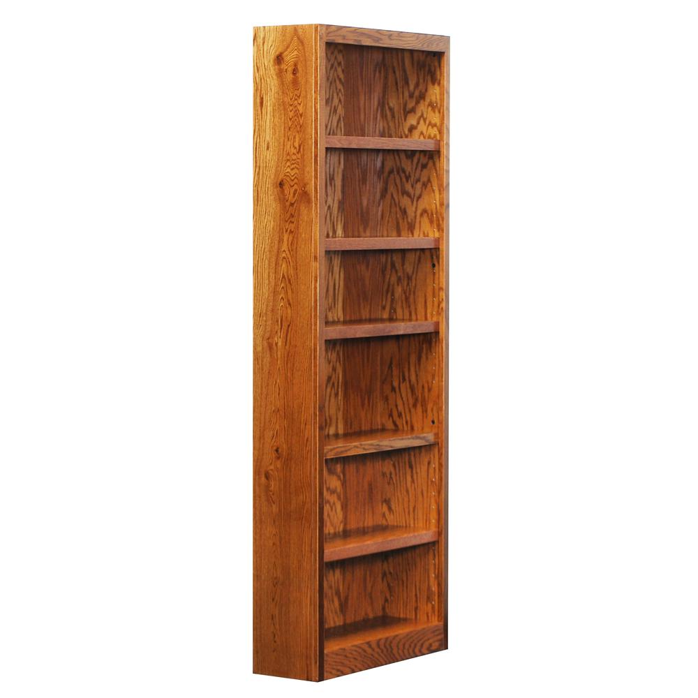 Concepts in Wood Single Wide Bookcase, 6 Shelves, Dry Oak Finish