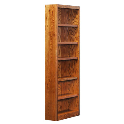 Concepts in Wood Single Wide Bookcase, 6 Shelves, Dry Oak Finish