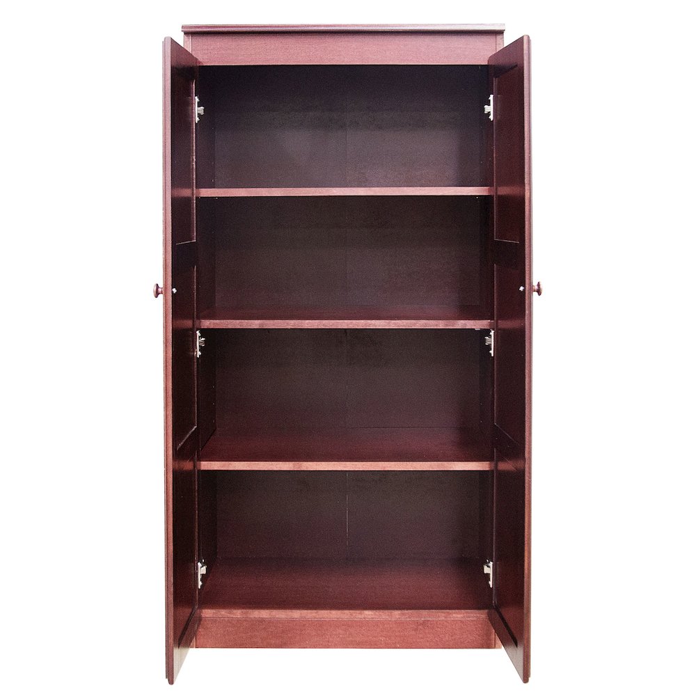 Concepts in Wood Multi-use Storage Cabinet, 4 Shelves, Cherry Finish