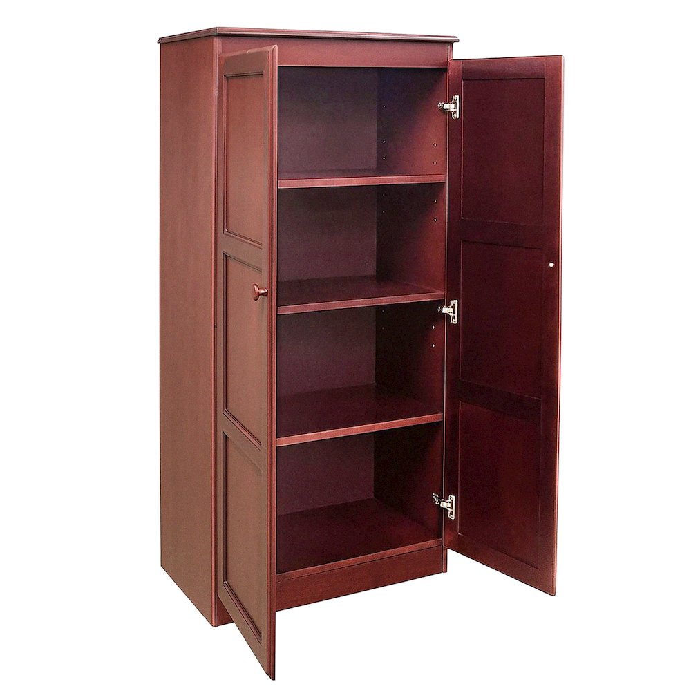 Concepts in Wood Multi-use Storage Cabinet, 4 Shelves, Cherry Finish