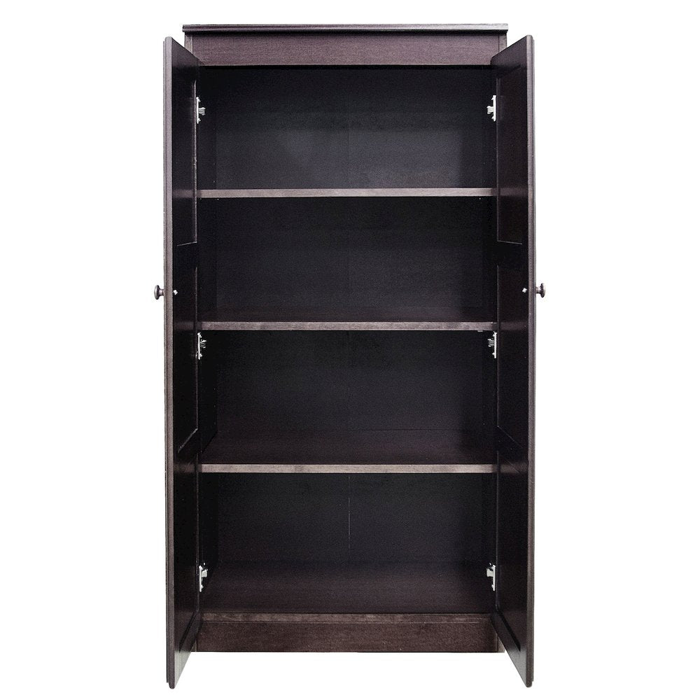 Concepts in Wood Multi-use Storage Cabinet, 4 Shelves, Espresso Finish