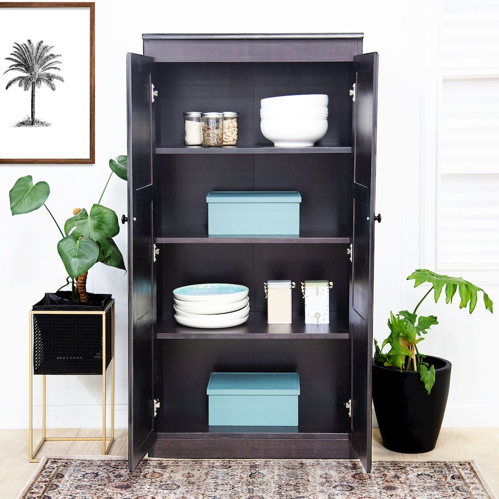 Concepts in Wood Multi-use Storage Cabinet, 4 Shelves, Espresso Finish