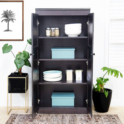 Concepts in Wood Multi-use Storage Cabinet, 4 Shelves, Espresso Finish