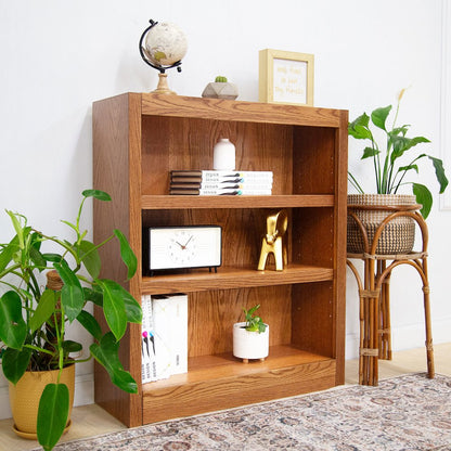 Concepts in Wood Single Wide Bookcase, 3 Shelves, Dry Oak Finish