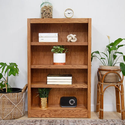 Concepts in Wood Single Wide Bookcase, 4 Shelves, Dry Oak Finish