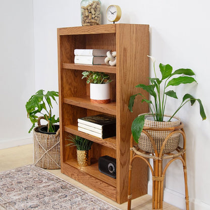 Concepts in Wood Single Wide Bookcase, 4 Shelves, Dry Oak Finish