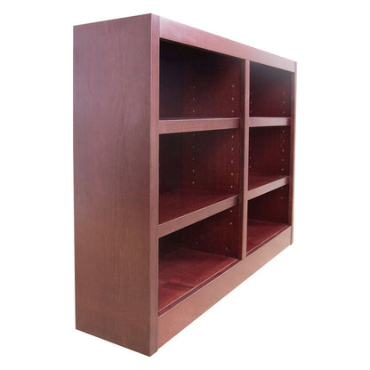 Concepts in Wood Double Wide Bookcase, 6 Shelves, Cherry Finish