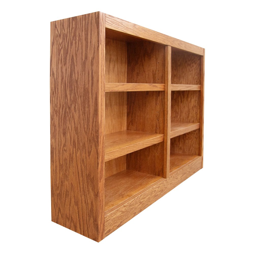 Concepts in Wood Double Wide Bookcase, 6 Shelves, Dry Oak Finish