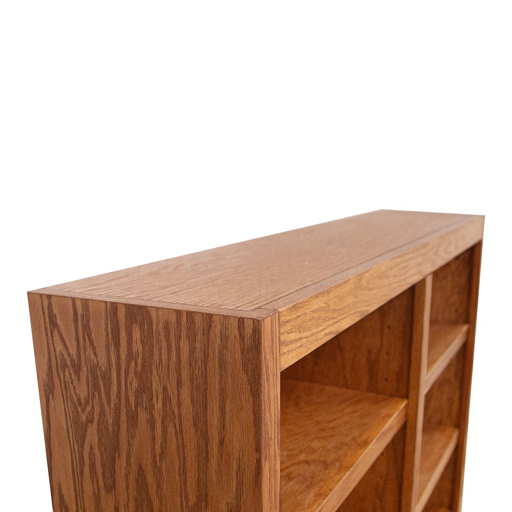 Concepts in Wood Double Wide Bookcase, 6 Shelves, Dry Oak Finish