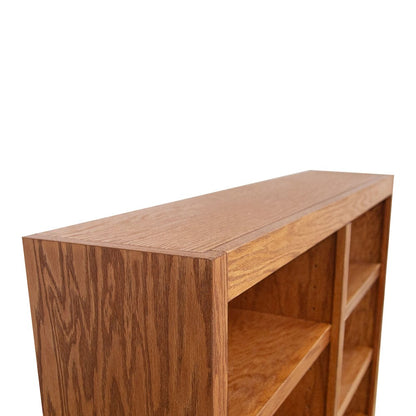 Concepts in Wood Double Wide Bookcase, 6 Shelves, Dry Oak Finish
