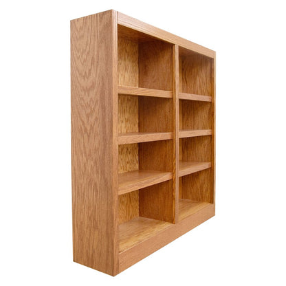 Concepts in Wood Double Wide Bookcase, 8 Shelves, Dry Oak Finish