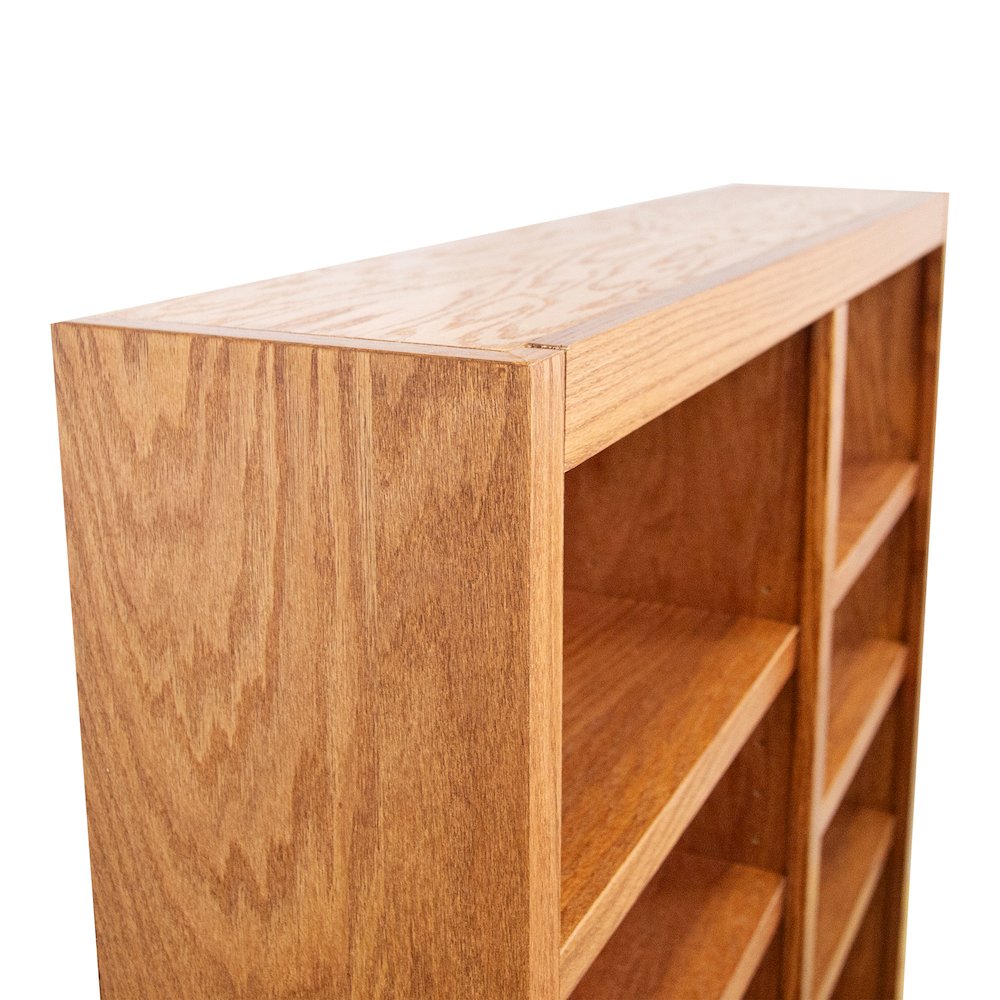 Concepts in Wood Double Wide Bookcase, 8 Shelves, Dry Oak Finish