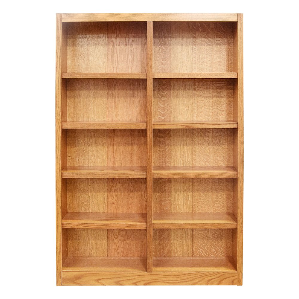 Concepts in Wood Double Wide Bookcase, 10 Shelves, Dry Oak Finish