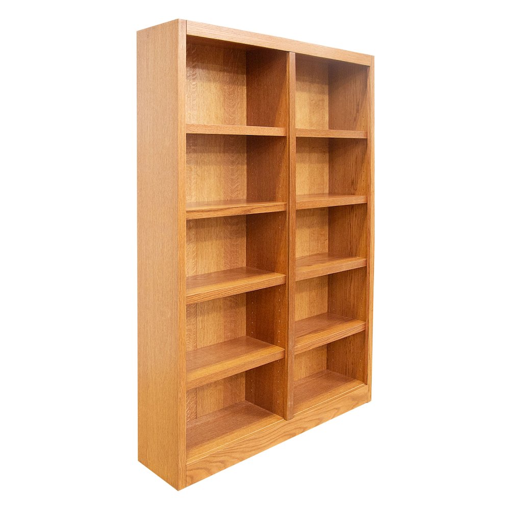 Concepts in Wood Double Wide Bookcase, 10 Shelves, Dry Oak Finish