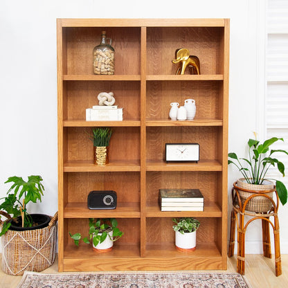 Concepts in Wood Double Wide Bookcase, 10 Shelves, Dry Oak Finish