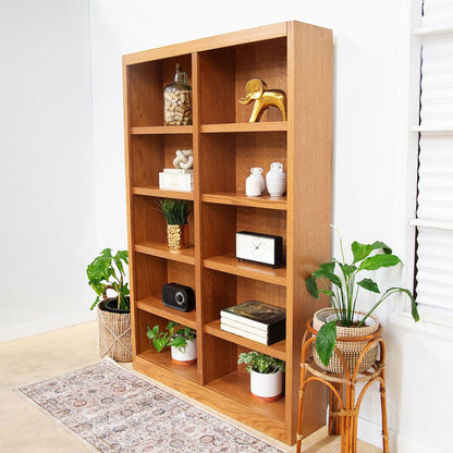 Concepts in Wood Double Wide Bookcase, 10 Shelves, Dry Oak Finish