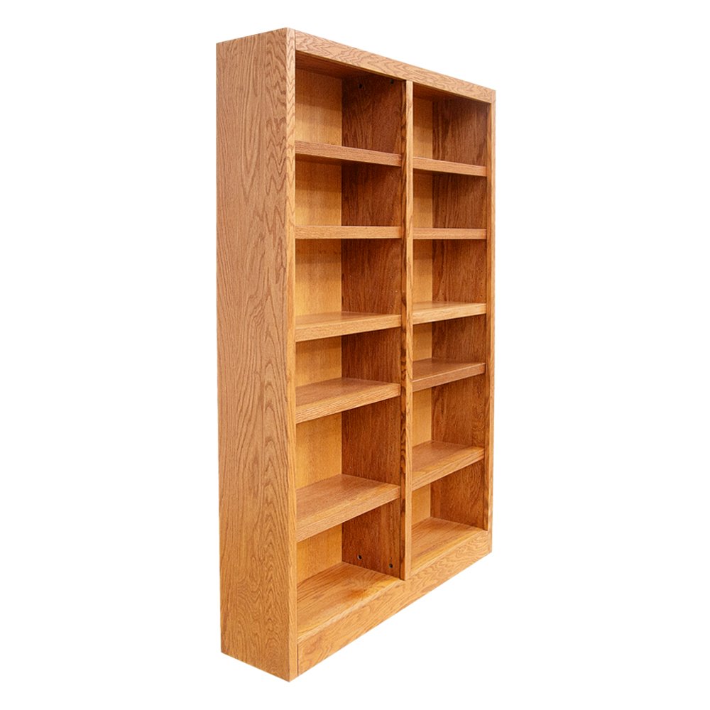Concepts in Wood Double Wide Bookcase, 12 Shelves, Dry Oak Finish