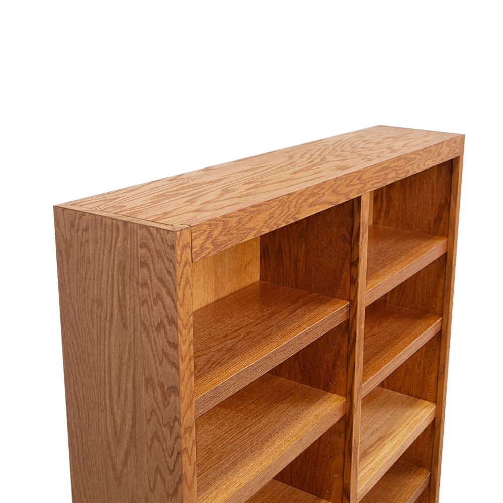 Concepts in Wood Double Wide Bookcase, 12 Shelves, Dry Oak Finish
