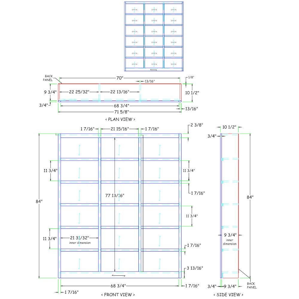 Concepts in Wood 72 x 84 Wall Storage Unit, Dry Oak Finish