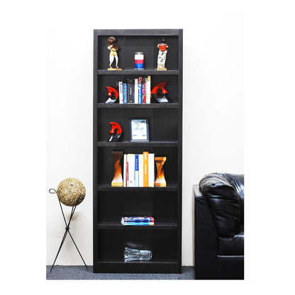 Concepts in Wood Single Wide Bookcase, 6 Shelves, Espresso Finish