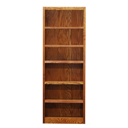Concepts in Wood Single Wide Bookcase, 6 Shelves, Dry Oak Finish