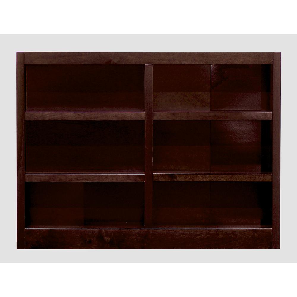 Concepts in Wood Double Wide Bookcase, 6 Shelves, Cherry Finish