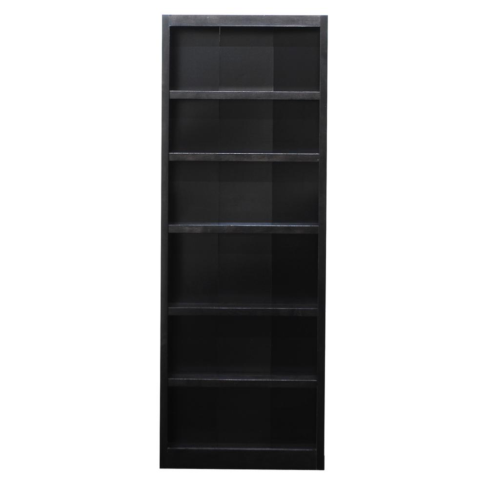 Concepts in Wood Single Wide Bookcase, 6 Shelves, Espresso Finish