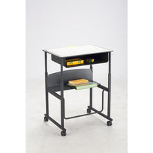 AlphaBetter® Adjustable-Height Stand-Up Desk, 28 x 20" Premium or Dry Erase Top, Book Box and Swinging Footrest Bar