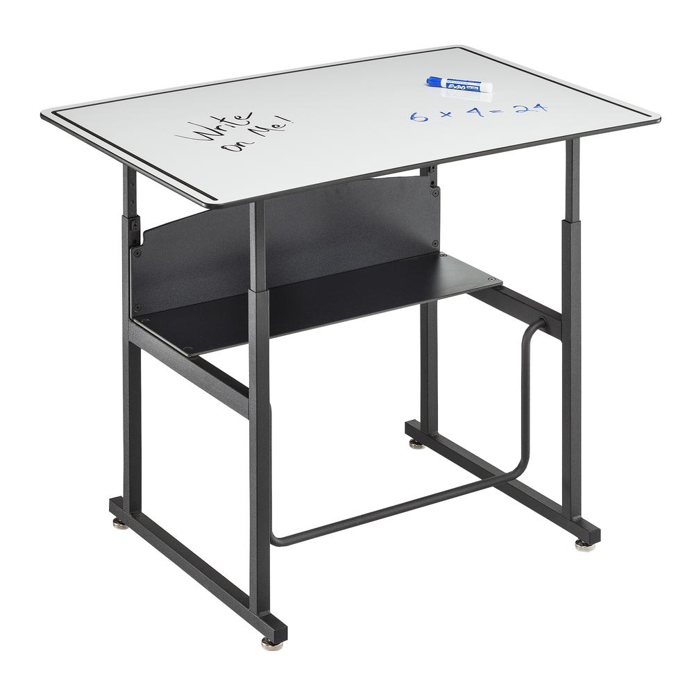 AlphaBetter® Height-Adjustable Desk, 36 x 24”, Premium or Dry Erase Top - Gray