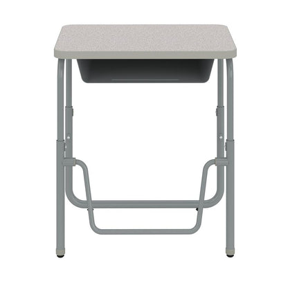 AlphaBetter®  2.0 Height – Adjustable Student Desk with Book Box and Pendulum Bar 22”-30” - Gray