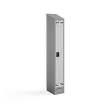 Single Sloped Metal Locker Hood Addition 12"W x 18"D x 6"H - Gray