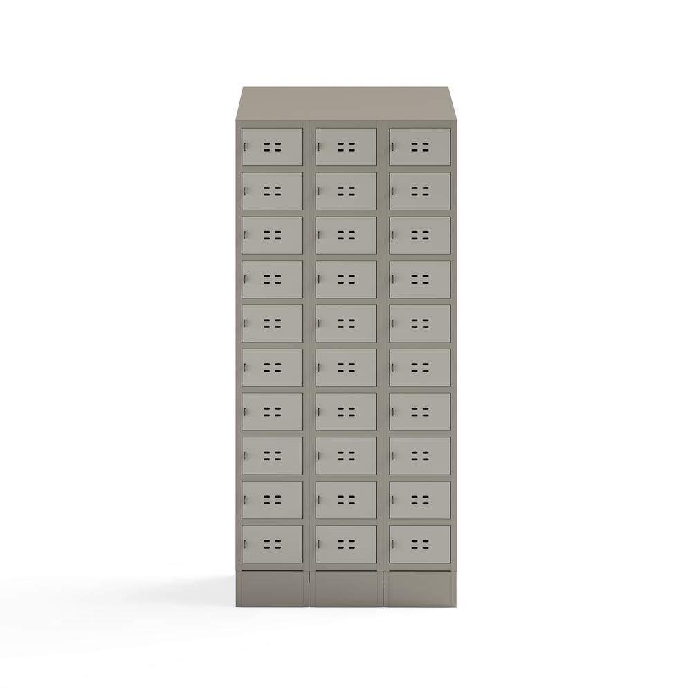 Triple Sloped Metal Locker Hood Addition 36"W x 18"D x 6"H - Tan
