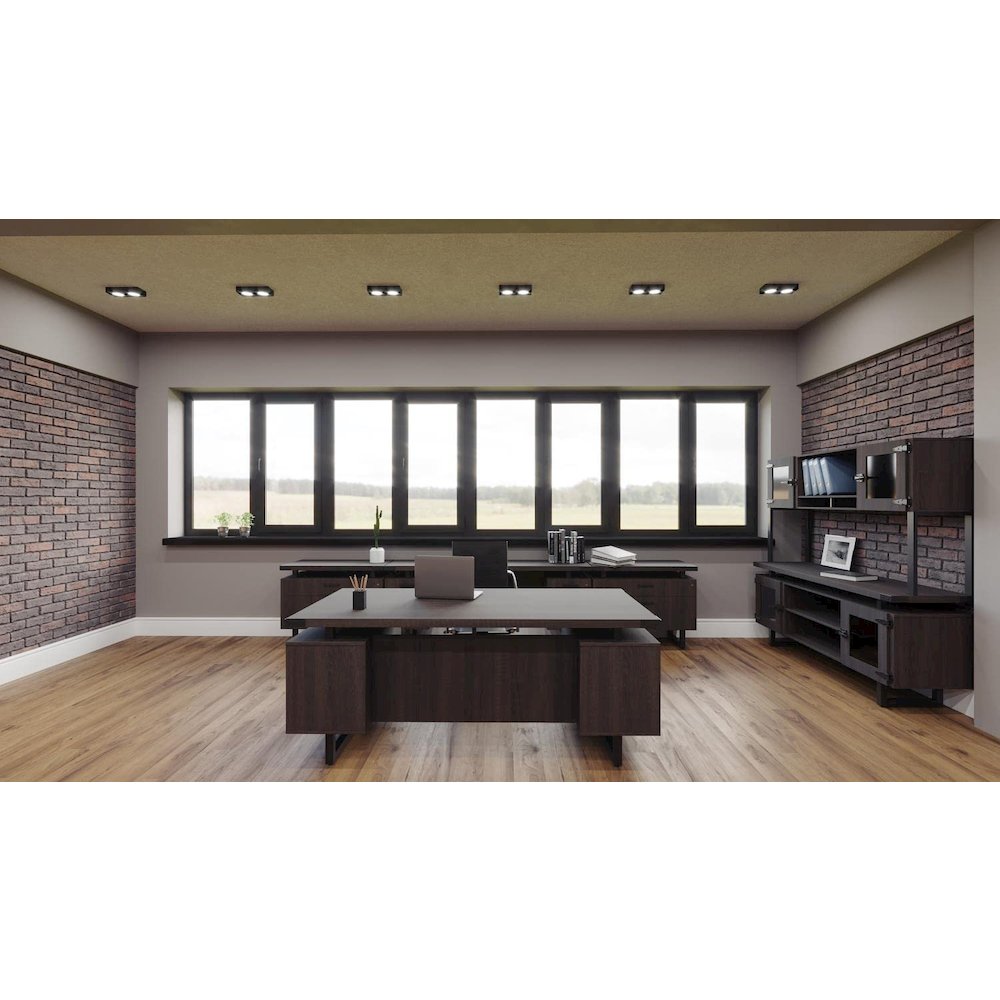 Mirella™ 72” Hutch with Glass Doors Southern Tobacco