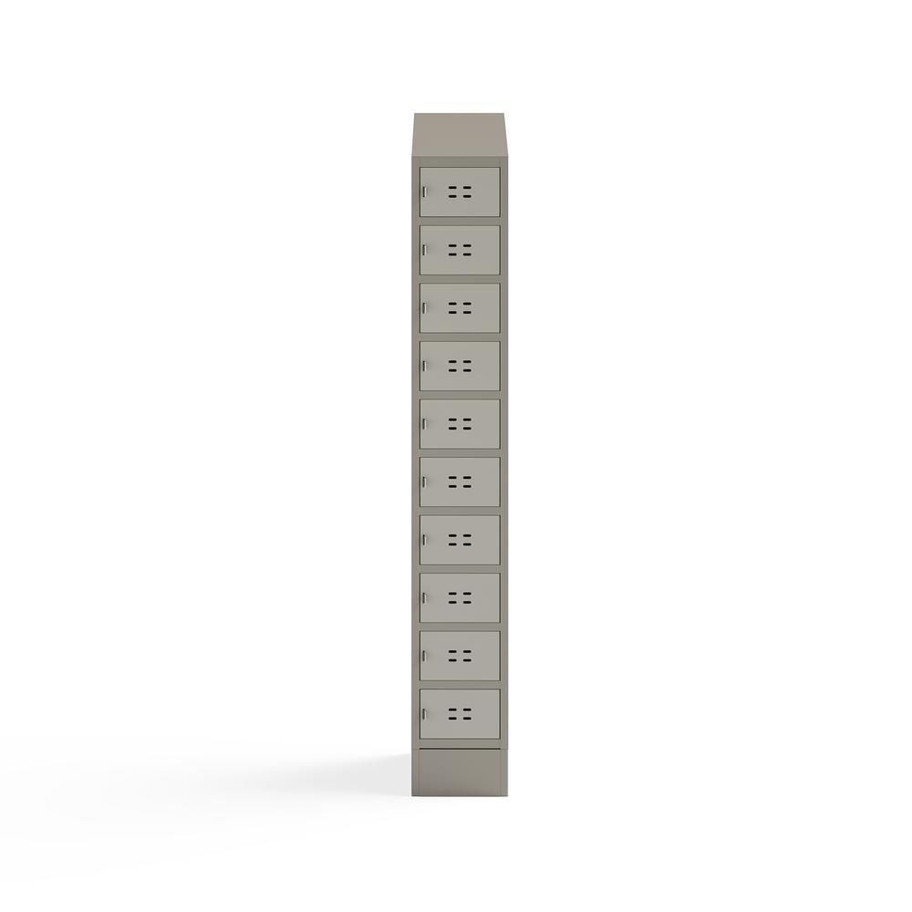 Single Sloped Metal Locker Hood Addition 12"W x 18"D x 6"H - Tan