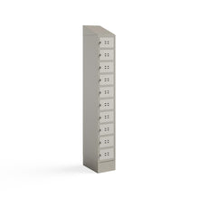 Single Sloped Metal Locker Hood Addition 12"W x 18"D x 6"H - Tan