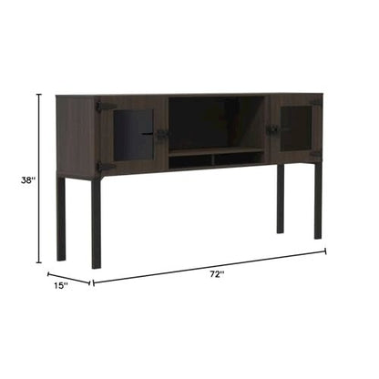 Mirella™ 72” Hutch with Glass Doors Southern Tobacco
