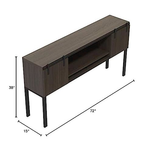 Mirella™ 72” Hutch with Sliding Wood Doors Southern Tobacco