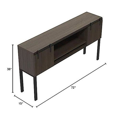 Mirella™ 72” Hutch with Sliding Wood Doors Southern Tobacco