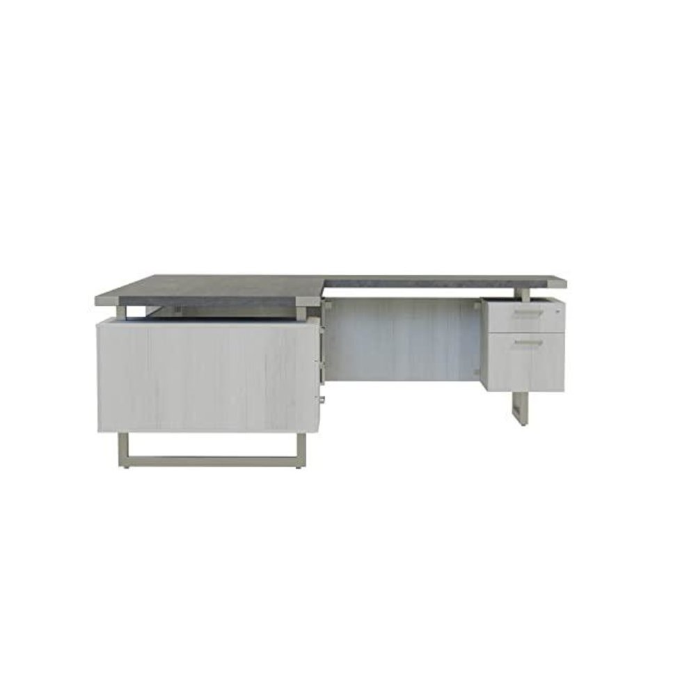 Mirella™ L-Shaped Configuration Desk, BBB/BF Stone Gray